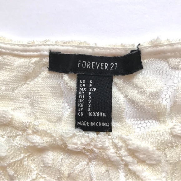 Forever 21 Floral Lace Boho Chic White Dress Small - Picture 3 of 8